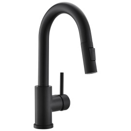 Modern Single Handle Pull Stainless Steel Kitchen Sink Faucet Matte Black Sprayer Classic Style Hot Cold Water Single HoleColor: NICKEL, Surface Finishing: Stainless Steel