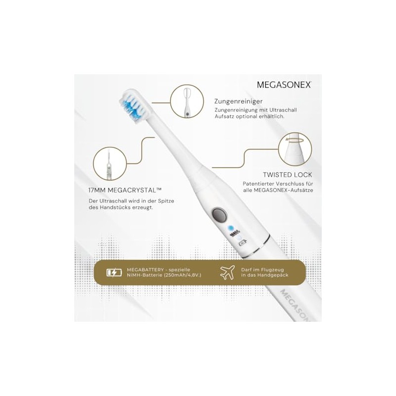 6x Megasonex Flat Soft Brush Heads