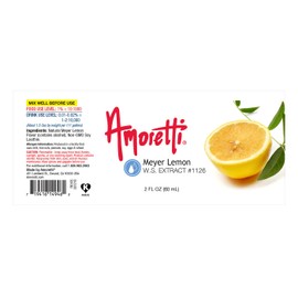 Amoretti - Meyer Lemon Extract Water Soluble 2 oz - Highly Concentrated & Perfect For Pastry, Savory, Brewing, and more, Preservative Free, Vegan, Kosher Pareve, Keto Friendly
