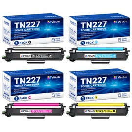 TN-227BK/C/M/Y Replacement for Brother TN227 High Yield Toner Cartridge 4 Pack MFC-L3770CDW MFC-L3750CDW HL-L3290CDW HL-L3270CDW Printer (TN-227BK/C/M/Y)