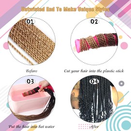 ZRQ Crochet Hair Senegalese Twist 14 Inch 8 Packs Small Crochet Hair For Braiding,Crochet Braids Hair for Black Women, Crochet Braids Twist Hot Water Setting (14 Inch, T27)