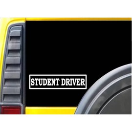 Student Driver Decal Vinyl Sticker|Cars Trucks Vans Walls Laptop| White |7.5 x 2 in|CCI638