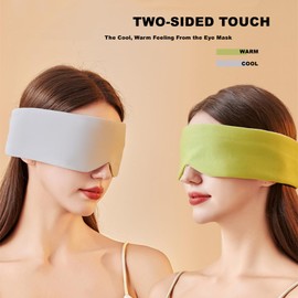 Eye Mask Dual-Sided All-Season Sleep Masks for Women Man Light Blocking Sleeping Eye Mask Soft Oversized Eye Shape Blinder Blindfold for Nap Sleeping Travel Nose Wing for Fully Light Blocking, Beige