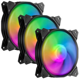 upHere 4-PIN PWM 120 mm Colourful Rainbow LED Case Fan PC Extremely Quiet Pack of 3 (PF120CF4-3)