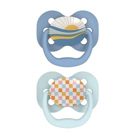 Dr. Brown's Advantage - Chupete simétrico 100% silicona para bebé Paci, 0-6 m, sin BPA, azul, paquete de 2