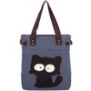 KAUKKO Women Canvas Handbag Shoulder Bag Cat Big Tote Bag