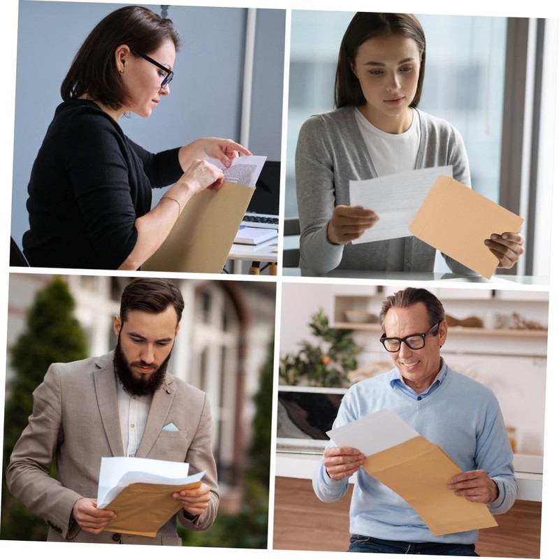 Operitacx 25pcs Transparent Kraft Paper Envelopes for Bank Legal Envelope