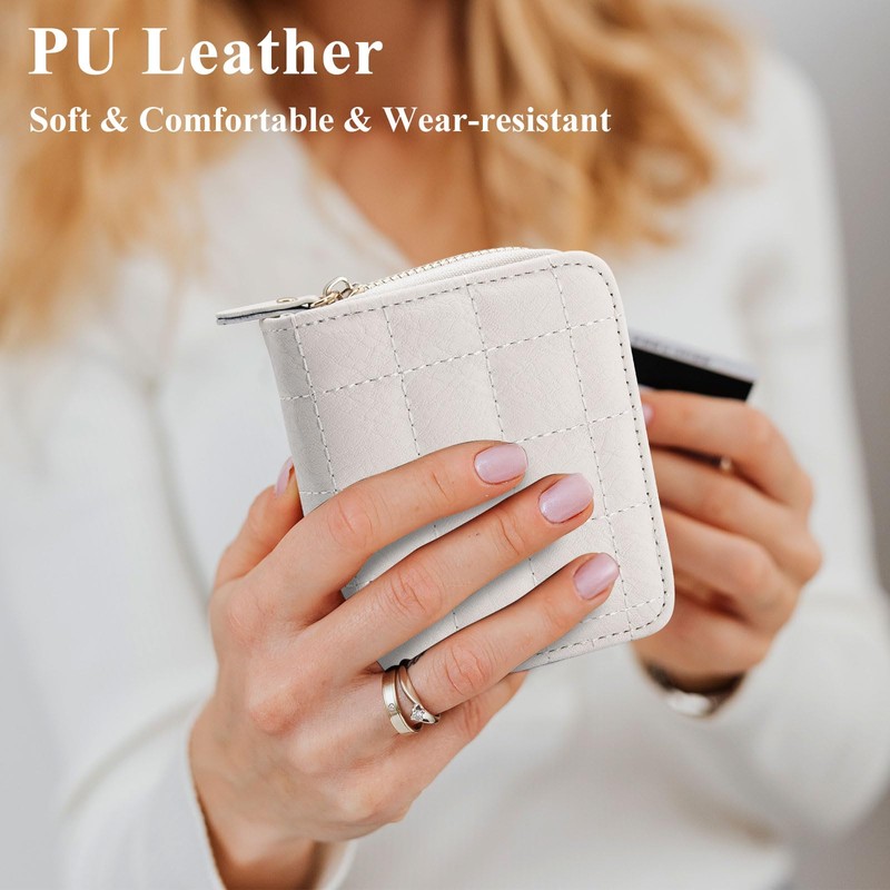 LJCZKA Women's Small PU Leather Wallet with Coin Compartment, Large