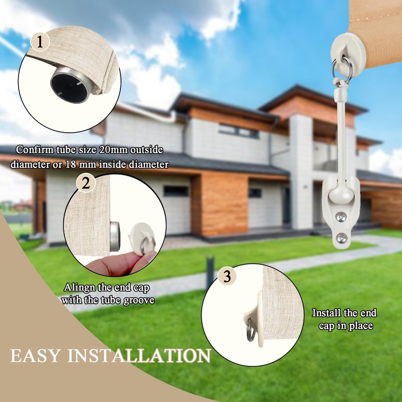 Sunshade Shade Hardware Bungee kit and End Cap Coolaroo Replacement