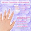 outopen 120pcs Duck Nail Tips Short Caramel Pink French Duck