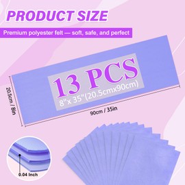 XSEINO 13 Rolls Lavender Felt Fabric,8"x35"(20.5x90cm) 1.4mm Thick Soft Felt Fabric Sheet for Crafts,Lavender Series Colors Soft Woven Fabric,Fit for Decoration, Sewing, DIY Crafts