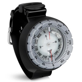 Scuba Compass, Professional Waterproof 5ATM Dive Wrist Compass with TPU Band for Outdoor Sports Diving, Sailing, Hiking, Survival Emergency (Gray)