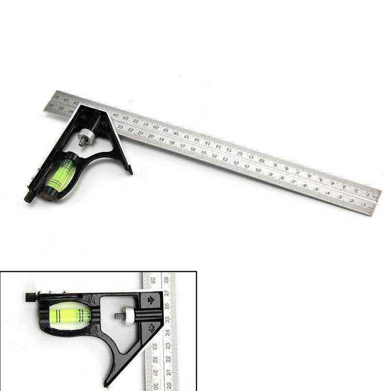 300MM(12”) Adjustable Combination Square Set Right Angle Ruler Adjustable Carpentry