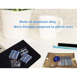 WEKOIL Wekoil Pencil Sharpeners Manual Twin Metal Dual Sharpening Blade Double Holes Rectangular Pencil Sharpener for Colored Graphite Pencils Crayons Jumbo, Pack of 4,Silver