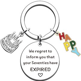 JMIMO 80th Birthday Gifts for Women Men Happy 80th Birthday Presents Keyring