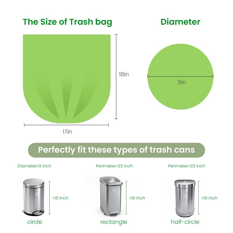 ROWNYEON 10L Compost Bags Compostable Bags for Small Food Waste/Countertop
