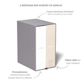 Savor I Baby Deluxe Box | Acid-Free Newborn Keepsake & Memory Organizer with 52 Labels, 9 Drawers, 8 File Folders | Gift for Pregnancy, Gift for Mom & Baby Shower, Slate, No Customization