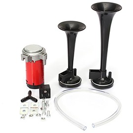 ePathChina® 12V Car Boat Truck 117db Air Horn Compressor Dual Tone Trumpet Ultra Loud Kit