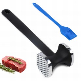 Bugucat Meat Tenderiser, Meat Hammer Double-Sided Non-Stick Schnitzel Tenderiser, Grillers Steak Hammer Tenderiser Hammer with Non-Slip Handle, Meat Platter for Cutlets, Steaks, Chicken, Ribs, Pig