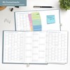 Häfft® Business-Timer Deluxe 2025/2026 A5 "Blue Ginkgo" Buchkalender 18 Monate: