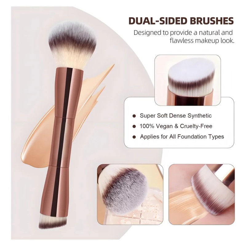 Set 7 Brochas Maquillaje Profesional Alto Nivel Color Marrón