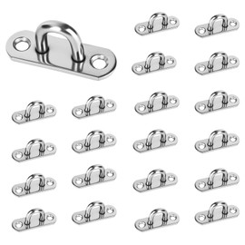 Trendecor Pack of 20 Stainless Steel Eye Plates, M5 Eye Plate with Eyelet, 304 Stainless Steel Eyelets, Wall Mounting, Metal Mounting Ring for Hanging Items, Awning / Boat Accessories, Hanging Chair