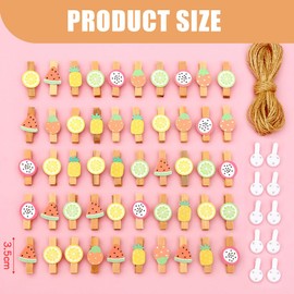 Wooden Pegs, Small 50 Decorative Wooden Pegs for Photos Gifts, Mini Clothes Pegs, Wood, Decorative Clips, Small Wooden Pegs for Photos, Pictures, Collages, Postcards, Gifts for Fixing Clothes