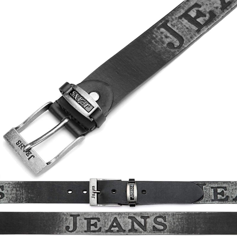BEZLIT Men's Jeans Belt Print Jeans, black