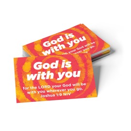 God is With You, Joshua 1:9, Bulk Pack of 25 Affirmation Scripture Cards for Kids, Pass it On Christian Bible Verse Cards for Sunday School, Childrens Church, & Youth Group Ministry