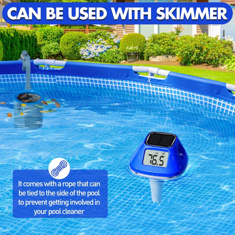 Pircaath 2026 Next-Gen Solar Pool Thermometer Floating Easy Read, Digital