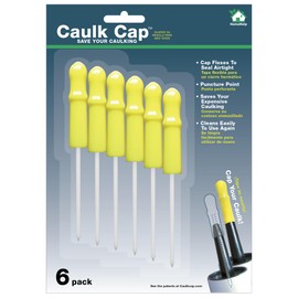 Caulk Cap CCY-6, Reusable Caulk Tube Sealers with Built-in Puncture Pin,6 Pack