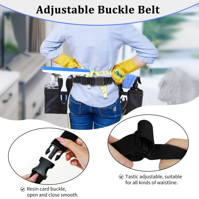 Cleaning Belt,Tool Pouch Waist Apron with Pockets Cleaning Supplies for