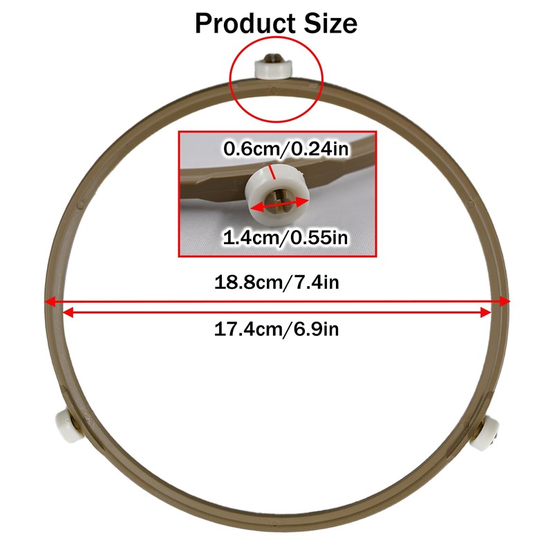 7.5 Inch Microwave Turntable Ring, Rotating Ring Roller, Middle Glass