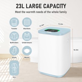 EYDMTE Towel Warmer for Bathroom, 23L Large Towel Warmers, Heated Towel Warmer Bucket with LED Display, 3 Heating Modes, 20/40/60 Min, Auto Shut Off, Child Lock, Hot Towel Warmer for Spa, Blue