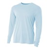 A4 Men's Cooling Performance Long Sleeve Crew, Pastel Blue, Large