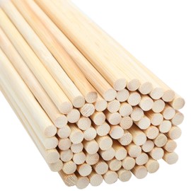 Belle Vous Pack of 100 Natural Round Bamboo Craft Wood Sticks - 30 cm - Extra Long 7 mm Round Stick Wood - Strong Wooden Sticks for Crafts for Woodworking, Art Projects, Decorations & DIY