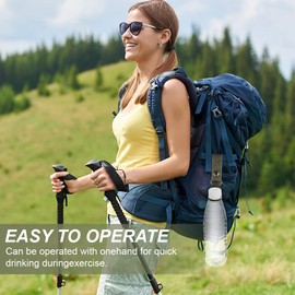 KIRZAX 6 Bottle Holder Belt, Carabiner Bottle Holder Set - Water Bottle Buckle, Nylon Belt Bottle Holder Clip, Water Bottle Hook, Water Bottle Buckle