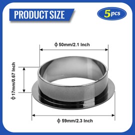 5Pcs 50mm (2 Inch) Cable Hole Cover, ABS Desk Grommet, Office Desktop Wire Cord Organizer, Black