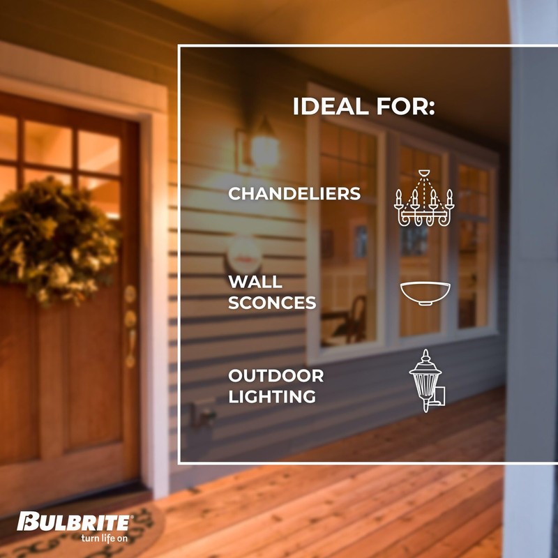 Bulbrite Incandescent B10 Medium Screw Base (E26) Light Bulb, 40