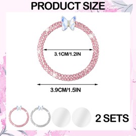 Nouiseuns Car Bling Accessories for Women, 2PCS Butterfly Start Button Cover, Sparkly Push to Start Accessories, Cute Car Starter Ring for Interior Dashboard Decor