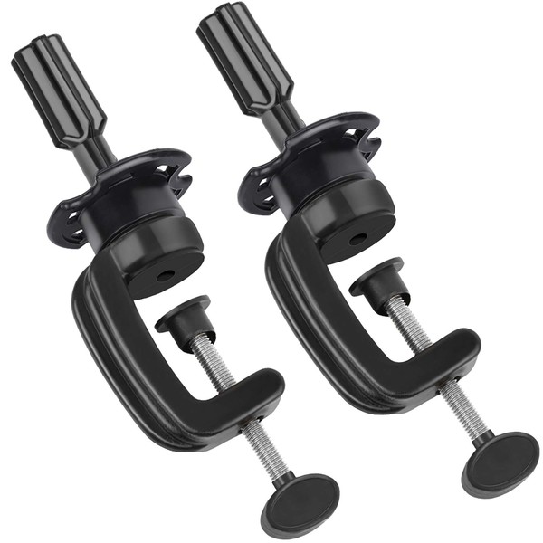 Teenitor Wig Mannequin Head Stand 2 Pack Cosmetology Manikin Stand Mannequin Head Holder Clamp Black
