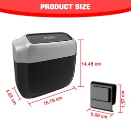 JNNJ Mini Car Trash Bin, Portable Mini Car Waste Bin, Car Mini Rubbish Bin with Lid, Plastic Car Mini Rubbish Bin, Multifunctional Car Bin for Office (Silver)