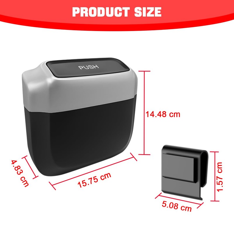 JNNJ Mini Car Trash Bin, Portable Mini Car Waste Bin,