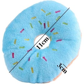 Wyjuan 1Pc Donut Shape Plush Blue Pet Toy,Lovely Donut Shaped Squeaky Sound Toy for Pet Chew Toy Squeaky Plush Dog Toy Chew Guard Technology Dog Squeak Toys
