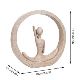 FLJZCZM Yoga Lady Statue Sandstone Modern Zen Sculpture Meditation Yoga Figurine for Home Office Bookself Decor Resin Abstract Gifts