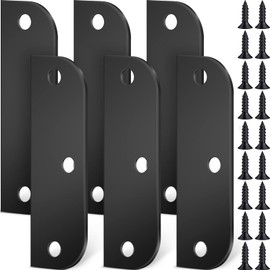 Dunzy 6 Pcs Door Hinge Filler Plates Kit, 3.5 Inch with 5/8 Inch Stainless Steel Hinge with Matching Screws, Blanks Metal Door Edge Filler Cover Plate Shims Spacer