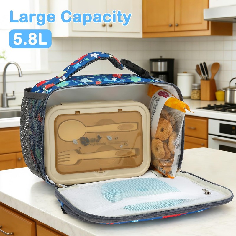 FlowFly Kids Lunch box Insulated Soft Bag Mini Cooer Back