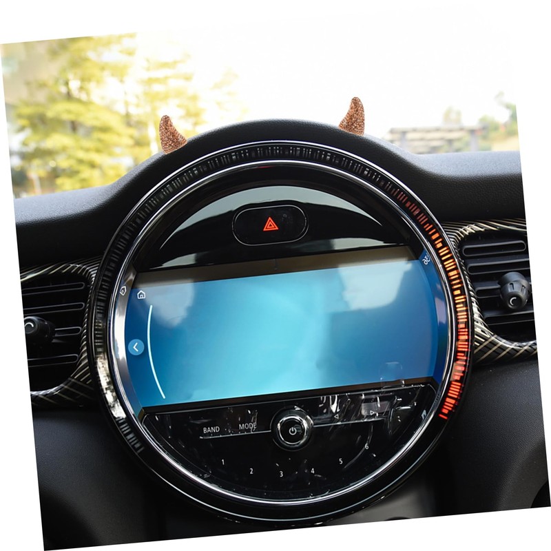 Mikinona Car Devil Horn Decorations 3d Rhinestones Sticker Set Easy