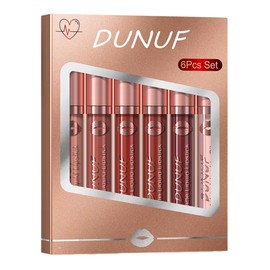 Kit 6 Piezas Labiales Lip Stick Matte Aterciopelado Labios Coreanos Maquillaje Natural Nude Rojo a Prueba de Agua y Manchas de Larga Duración Brillo de Labios Juego Completo Maquillaje Alta Calidad (Paquete 4)