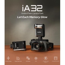 Godox iA32 Mini Camera Flash Unit, 8 Power Levels (1/128~1/1), 2.5s Recycle Time S1/S2 Optical Control, A/M Mode, Godox iFlash for Fuji, Canon, Nikon, Sony, Olympus, Panasonic Camera
